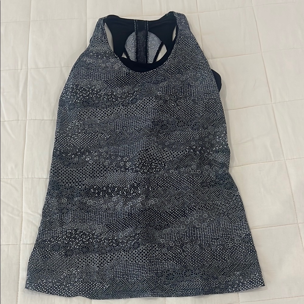 Lululemon Athletica Gray and Black Racerback Tank Top